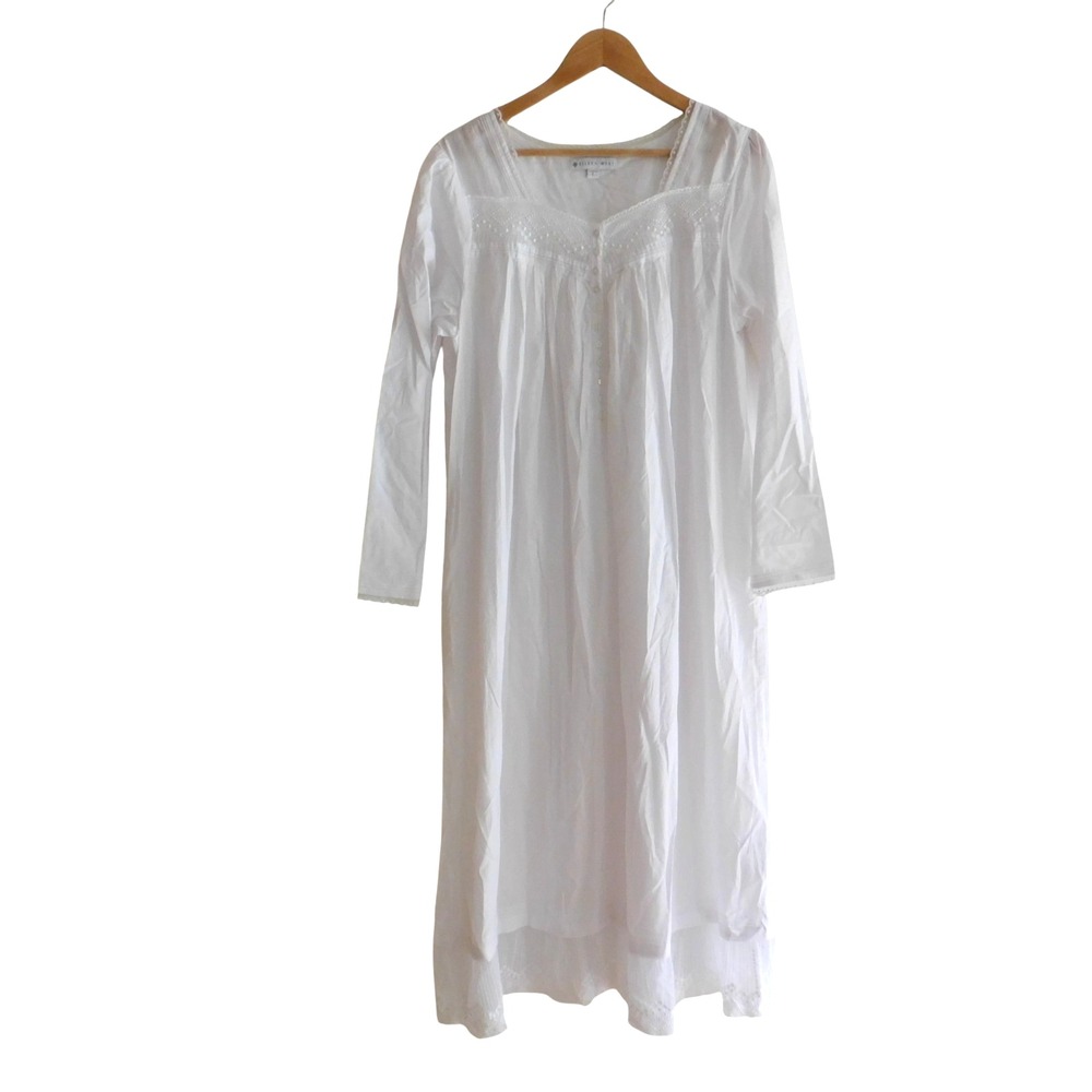 Eileen West Gatsby Lace White Nightgown Pure White Cottage Core Farmhouse Large